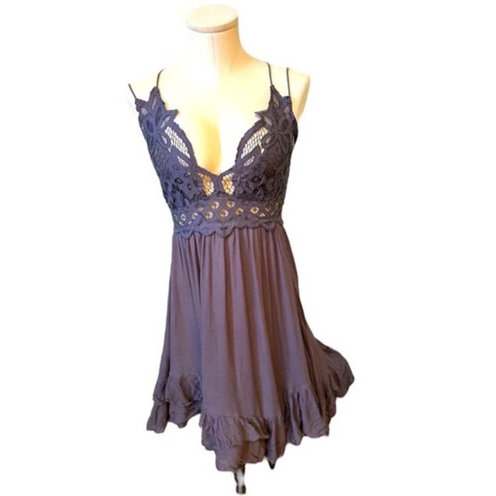 Free People Adella Slip Dress Gray S